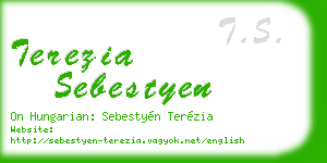 terezia sebestyen business card